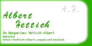 albert hettich business card